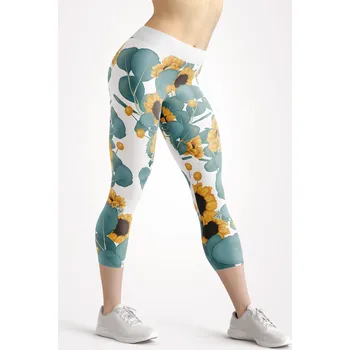 Dámské legíny UTOPY 3/4 Dámské sportovní legíny Sunflower Velikost: XXL