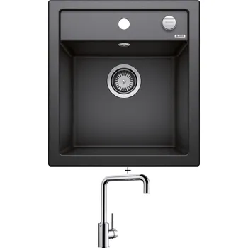 Kuchyňský dřez Granitový dřez SET Blanco DALAGO 45 antracit s excentrem 517156 + Blanco MILI chrom 519413
