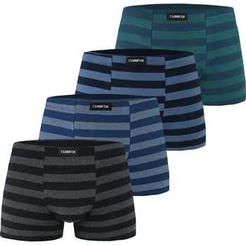 Boxerky FANNIFEN Pánské bavlněné boxerky PRUHY G5158 - 4 ks v balení Velikost: 2XL