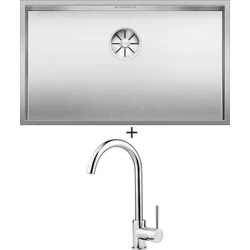 Nerezový dřez Dřez pod desku SET Blanco ZEROX 700-U nerez Durinox 521560 + Deante ASTER 062 M chrom