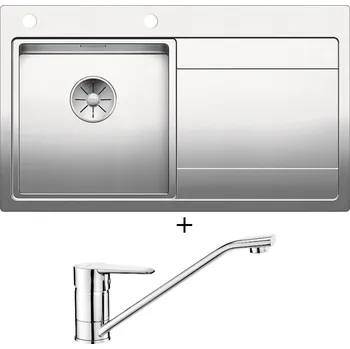 Nerezový dřez Nerezový dřez SET Blanco DIVON II 45 S IF nerez hedvábný lesk s excentrem 521657 + Deante CORIO BFC 060M chrom