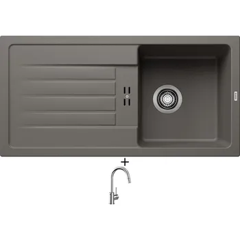 Granitový dřez Granitový dřez SET BLANCO FAVUM 45 S šedá vulkán 527266 + Blanco MIDA-S chrom 521454