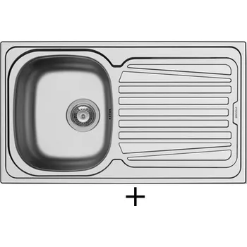 Nerezový dřez Nerezový dřez SET Pyramis SPARTA (86x50) 1B 1D nerez + Pyramis SILVIO chrom