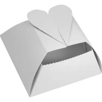 Krabička na výslužku Krabička na svatební koláčky srdce 10 x 9,5 x 5,5 cm 10 ks