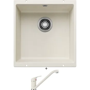 Granitový dřez Dřez pod desku SET Blanco ROTAN 400 U bílá soft 527145 + Blanco DARAS bílá soft 526935