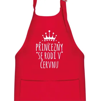Kuchyňská zástěra Princezny se rodí v červnu - Dětská zástěra na vaření - Univerzální velikost ( Červená )