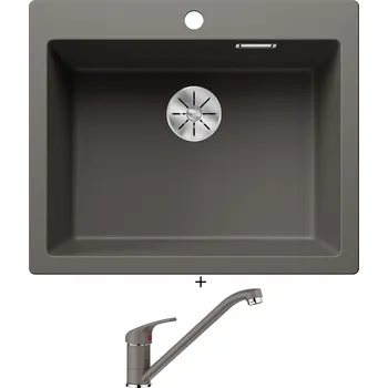 Granitový dřez Granitový dřez SET Blanco PLEON 6 šedá vulkán 527320 + Blanco DARAS šedá vulkán 526934