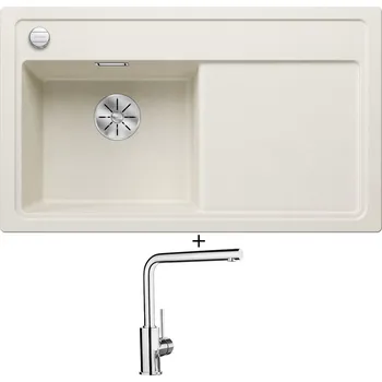 Granitový dřez Granitový dřez SET Blanco ZENAR 45 S bílá soft 527176 + Blanco MILA chrom 519414