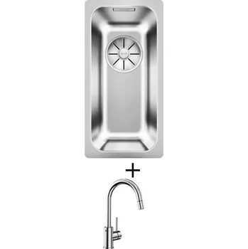 Kuchyňský dřez Nerezový dřez SET Blanco SOLIS 180-IF nerez kartáčovaný 526114 + Blanco MIDA-S chrom 521454