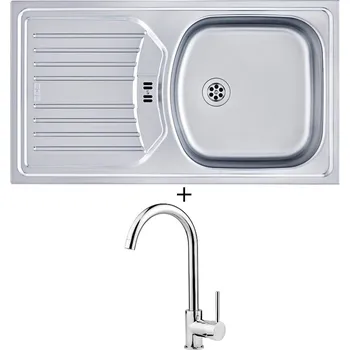 Kuchyňský dřez Nerezový dřez SET Franke ETN 614 nova 6/4 + Deante ASTER 062 M chrom