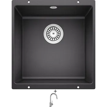 Granitový dřez Dřez pod desku SET Blanco ROTAN 400 U antracit 521332 + Blanco MIDA-S chrom 521454