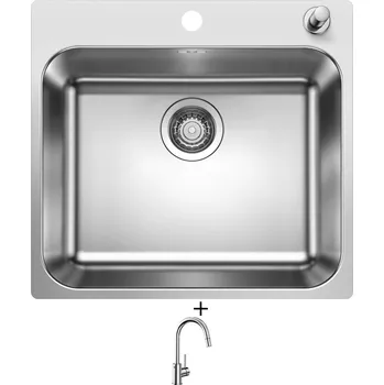 Nerezový dřez Nerezový dřez SET Blanco SUPRA 500-IF/A R12 nerez kartáčovaný s táhlem 526355 + Blanco MIDA-S chrom 521454