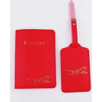 Cestovní taška Cestovní pouzdro na pas se jmenovkou na zavazadlo - Červené