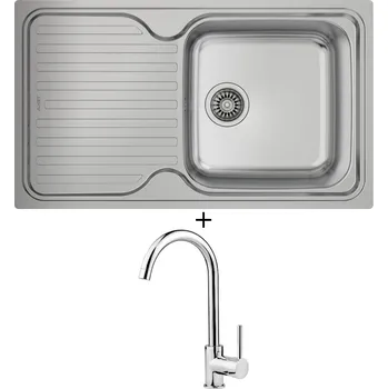 Nerezový dřez SET Teka CLASSIC 1B 1D X MLN mikrolinen + Deante ASTER 062 M chrom