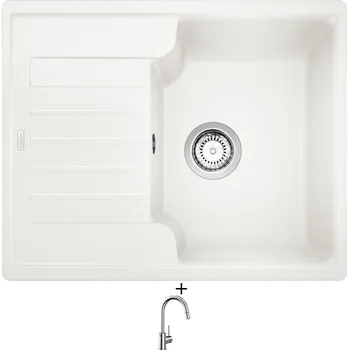 Kuchyňský dřez Granitový dřez SET Blanco ZIA 40 S bílá 516922 + Blanco MIDA-S chrom 521454