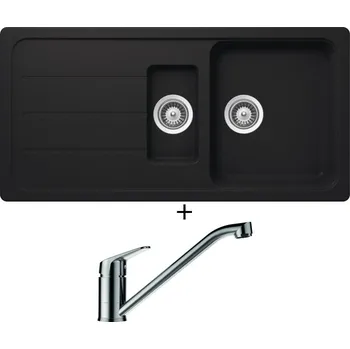 Granitový dřez Granitový dřez SET Schock FORMHAUS D-150L Onyx + Schock EVINAS 577000 nerez