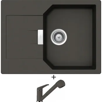 Granitový dřez Granitový dřez SET Schock MANHATTAN D-100S Asphalt + Schock COSMO 525122 Asphalt