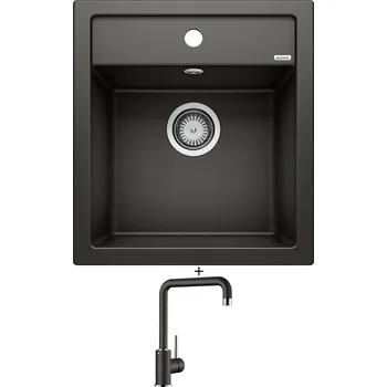 Kuchyňský dřez Granitový dřez SET Blanco DALAGO 45 černá + Blanco MILI černá 526159