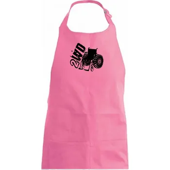 Kuchyňská zástěra Vozíčkář 2WD - Dámská zástěra na vaření - Univerzální velikost ( Růžová )