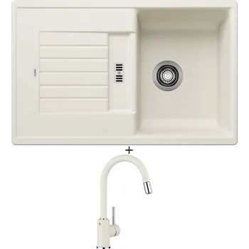 Granitový dřez Granitový dřez SET Blanco ZIA 45 S bílá soft 527200 + Blanco MIDA-S bílá soft 526968