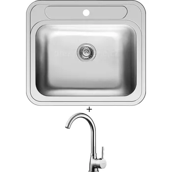 Nerezový dřez Nerezový dřez SET Pyramis ATRIA nerez + Pyramis BELLO chrom