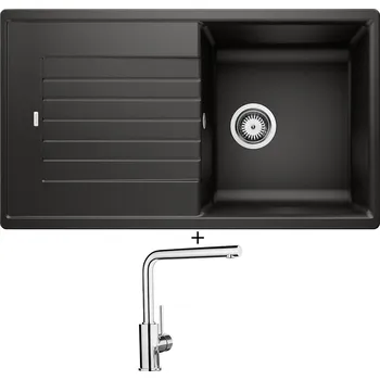 Kuchyňský dřez Granitový dřez SET Blanco ZIA 5 S černá 526016 + Blanco MILA chrom 519414