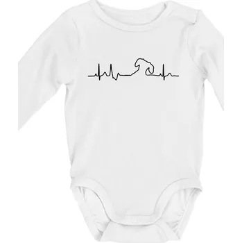 Jezevčík EKG - Body kojenecké s dlouhým rukávem - Dlouhý r. 6-12 měs ( Bílá )