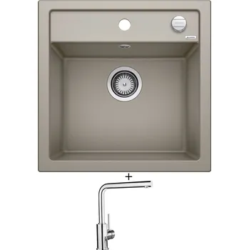 Kuchyňský dřez Granitový dřez SET Blanco DALAGO 5 tartufo s excentrem 518528 + Blanco MILA chrom 519414