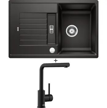Granitový dřez Granitový dřez SET Blanco ZIA 45 S černá + excentrické ovládání + Blanco MILA černá matná 526657