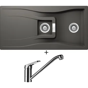 Granitový dřez Granitový dřez SET Schock WATERFALL D-150 Silverstone + Schock COSMO 525001 chrom