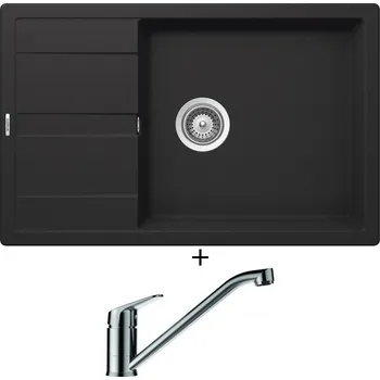 Granitový dřez Granitový dřez SET Schock MANHATTAN D-100LS Nero + Schock EVINAS 577000 nerez