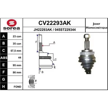 Autodíl Sada kloubů, hnací hřídel EAI CV22293AK