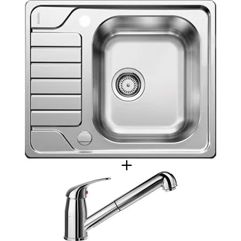 Nerezový dřez SET Blanco DINAS 45 S Mini nerez kartáčovaný s excentrem 525123 + Blanco DARAS-S chrom 517731