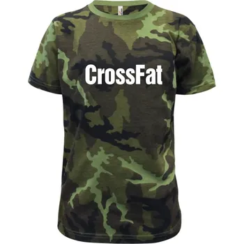 Chlapecké tričko CrossFat - Dětské maskáčové triko - 134 cm/8 let ( Zelený maskáč )