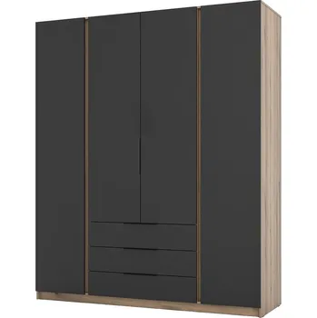 Šatní skříň Šatní skříň KAJA 4F 3S | 200 cm | bez zrcadla | VYSOKÁ | evoke/černá