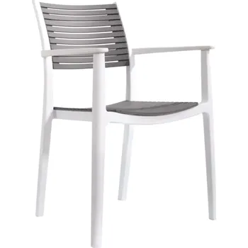 Stohovatelná židle HERTA - bílá/šedá - SLEVA 3% s kodem radost25