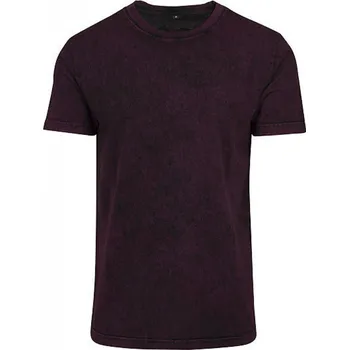 Pánská móda Build Your Brand Pánské bavlněné batikované tričko volného střihu Barva: červená lesní plody - černá, Velikost: L BY070