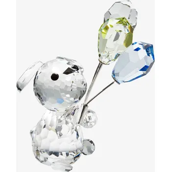 Skleněná figurka Pejsek s balónky z českého křišťálu Preciosa