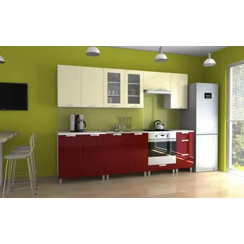 Kuchyňská linka Kuchyňská linka Parkour 260 - vanilka+bordo lesk/MDR - doprava zdarma - SLEVA 3% s kodem radost25