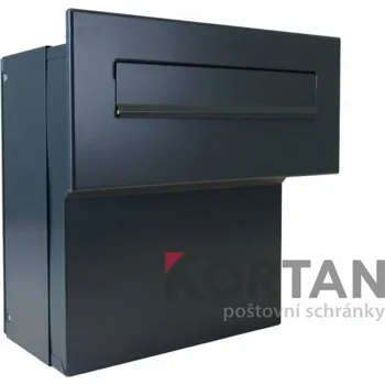 Poštovní schránka 1x poštovní schránka F-041 k zazdění do sloupku + čelní deska bez jmenovky ČD-4 RAL 9005 - černá