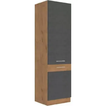 Kuchyňská linka Vysoká skříňka VEGA 60 DK-210 2F - šedá matná / dub lancelot - SLEVA 3% s kodem radost25