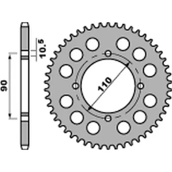 Řetězová sada pro motocykl PBR Výprodej ZADNÍ ŘETĚZOVÉ KOLO 901 35 C45 YAMAHA XS 400 '82-'88 (JTR840,35) (ŘETĚZ 530) (STD.-3)