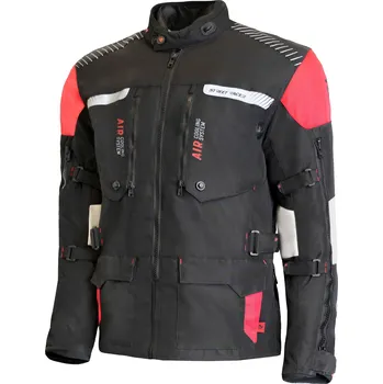 Moto bunda Bunda na motorku Street Racer All Season černo-šedá-červená 3XL