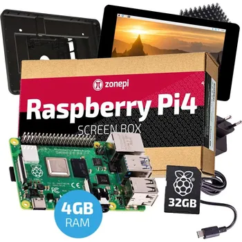 Vývojová deska Sada s Raspberry Pi 4 - 4GB, 7" LCD displej + krabička + příslušenství