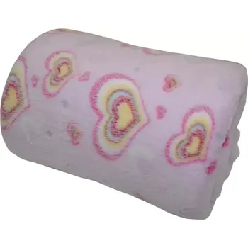 deka Deka mikroplyš 150x200 cm - růžová srdce - SLEVA 3% s kodem radost25