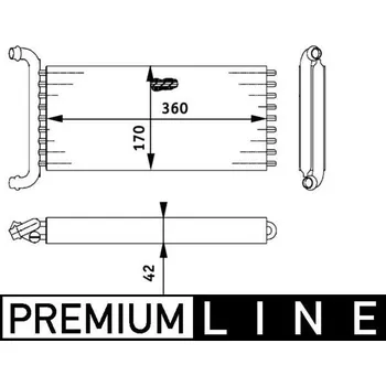 Výměník tepla Vymenik tepla, Vnitrni vytapeni MAHLE AH 113 000P
