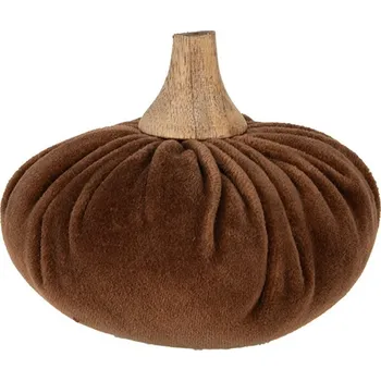 Hnědá textilní dekorace dýně Pumpkin M - Ø 12*10 cm