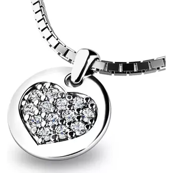 Přívěsek Dámský přívěsek žluté zlato 585/1000 srdce 10882-B-ZIR bez řetízku