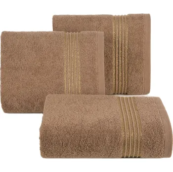 BAVLNĚNÝ RUČNÍK LILA 30X50 CM HNĚDÁ