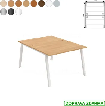 Psací stůl USD A 1200 Hobis UNI - Stůl pracovní zdvojený 120 x 160